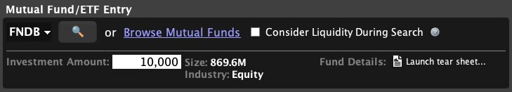 Mutual Fund/ETF Entry Screen