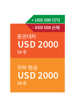 증거금을 사용한 주식 거래의 손익 예시